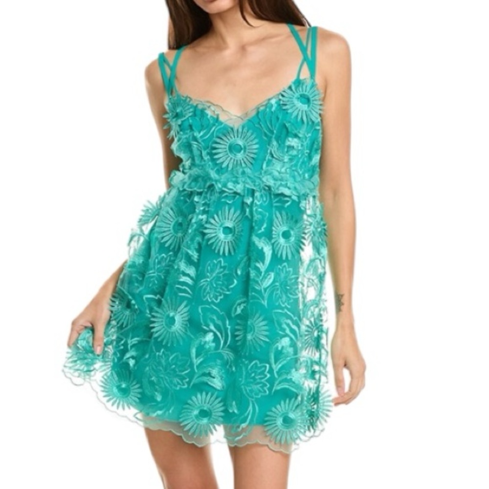 Alberta Ferretti Mesh Lace Babydoll Dress SZ 44:US 8 NWT